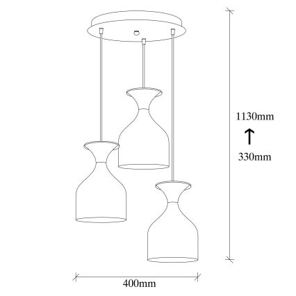Полилей на кабел SIVANI 3xE27/40W/230V бял/меден