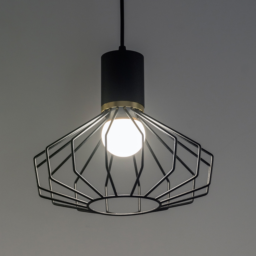 Полилей на кабел SOLANO 3xE27/15W/230V черно/златисто