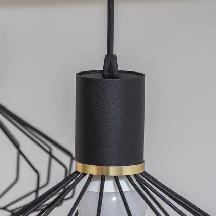 Полилей на кабел SOLANO 3xE27/15W/230V черно/златисто