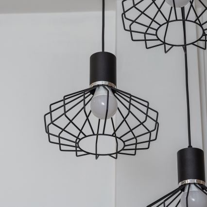 Полилей на кабел SOLANO 3xE27/15W/230V черен/лъскав хром