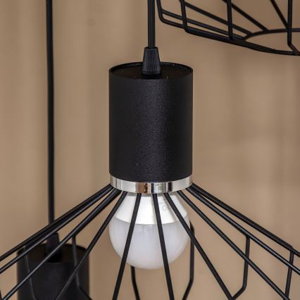 Полилей на кабел SOLANO 3xE27/15W/230V черен/лъскав хром