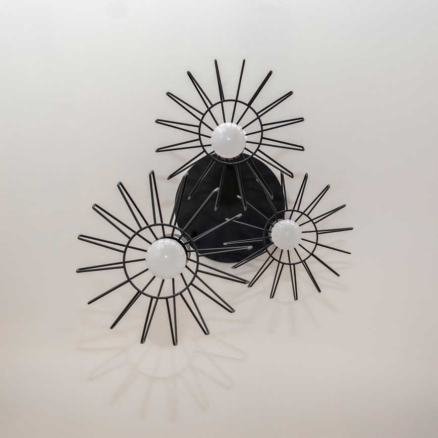 Полилей на кабел SOLANO 3xE27/15W/230V черен/лъскав хром