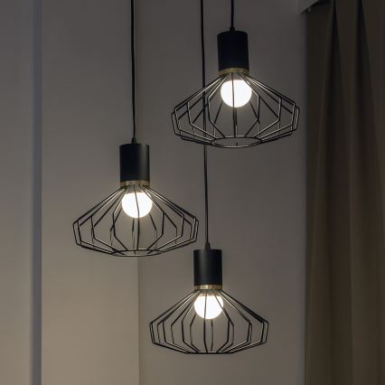 Полилей на кабел SOLANO 3xE27/15W/230V черен/златист