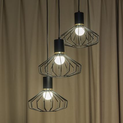 Полилей на кабел SOLANO 3xE27/15W/230V черен/златист