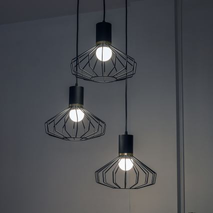 Полилей на кабел SOLANO 3xE27/15W/230V черен/златист