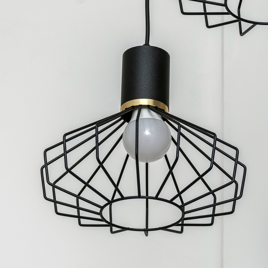 Полилей на кабел SOLANO 3xE27/15W/230V черен/златист