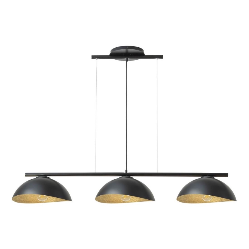 Полилей на кабел SOLAR 3xE27/60W/230V черен