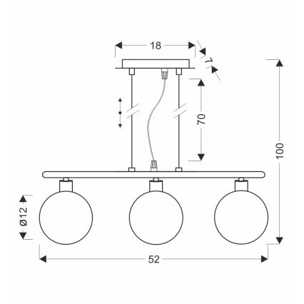 Полилей на кабел SOMUL 3xG9/20W/230V опушено черно