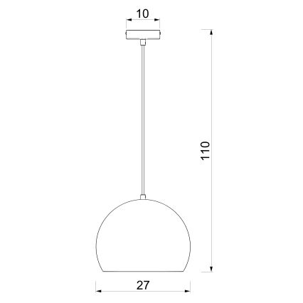 Полилей на кабел SOOL 1xE27/15W/230V Ø 27 см черен
