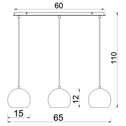 Полилей на кабел SOOL 3xE27/15W/230V бял