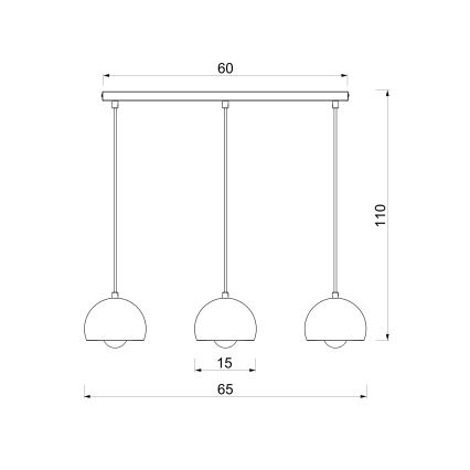 Полилей на кабел SOOL 3xE27/15W/230V черен