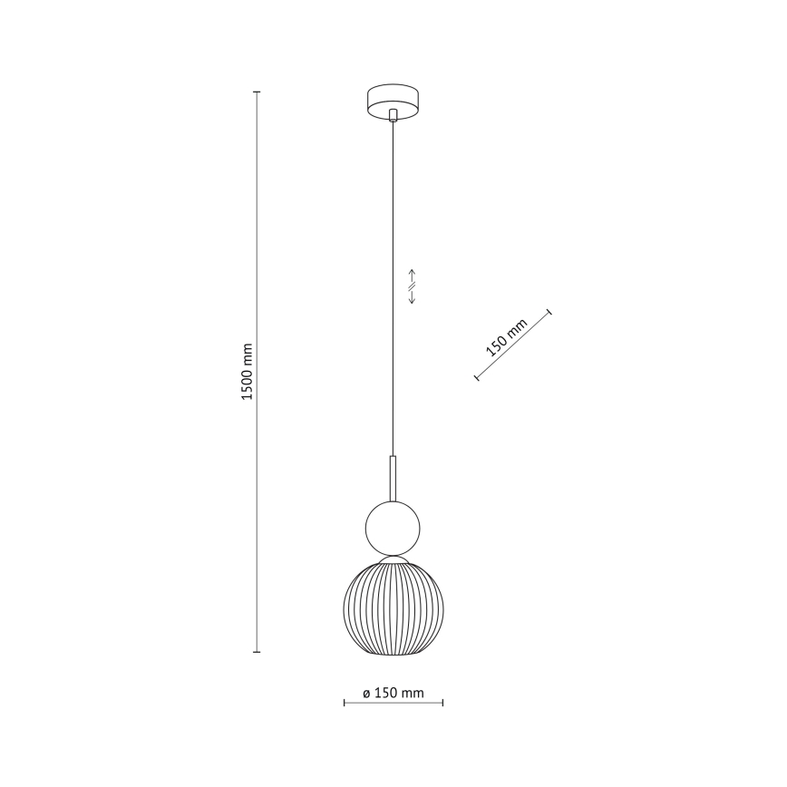 Полилей на кабел SOPHIA 1xE14/10W/230V черно/зелено/опушено бежово