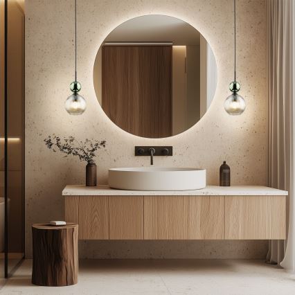 Полилей на кабел SOPHIA 1xE14/10W/230V черно/зелено/опушено бежово