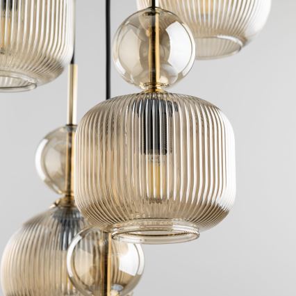 Полилей на кабел SOPHIA 5xE14/10W/230V черен/димно бежов