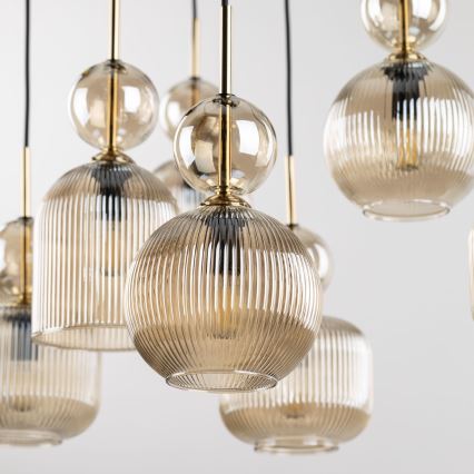 Полилей на кабел SOPHIA 5xE14/10W/230V черен/димно бежов