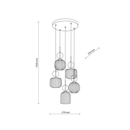 Полилей на кабел SOPHIA 5xE14/10W/230V черен/димно бежов