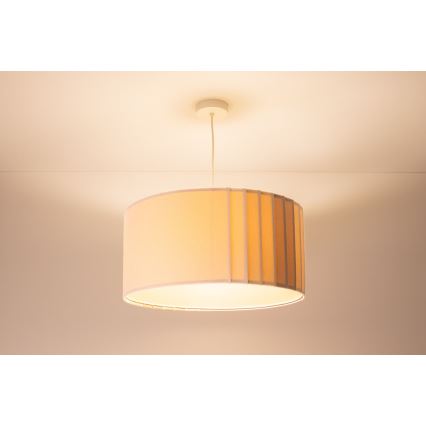 Полилей на кабел STRIPES 1xE27/60W/230V, диаметър 60 см, кремов