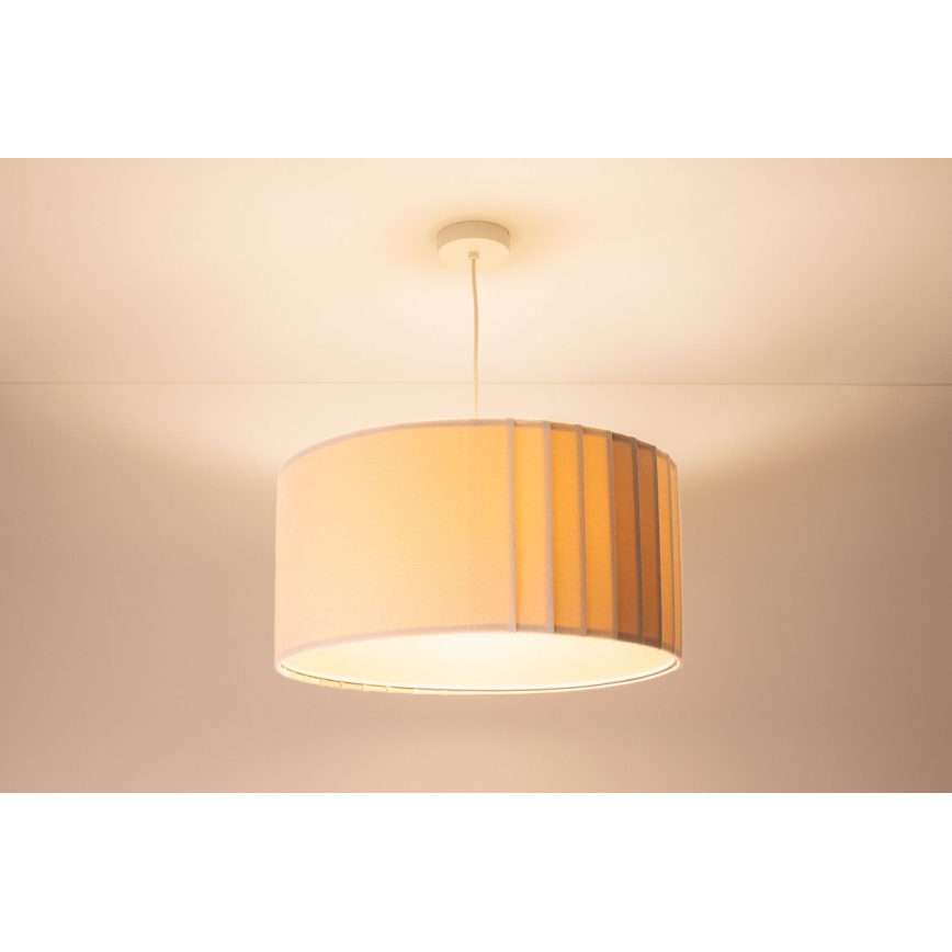 Полилей на кабел STRIPES 1xE27/60W/230V, диаметър 60 см, кремов