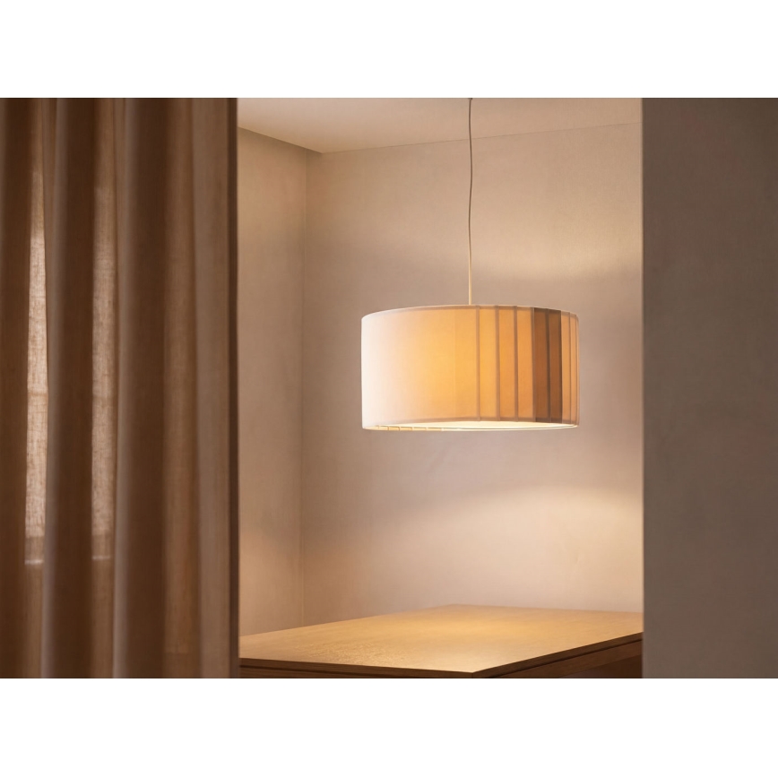 Полилей на кабел STRIPES 1xE27/60W/230V, диаметър 60 см, кремов