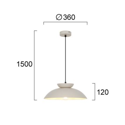 Полилей на кабел SUPERB 1xE27/40W/230V бежов