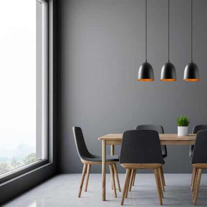 Полилей на кабел TATTOO 3xE27/40W/230V черен