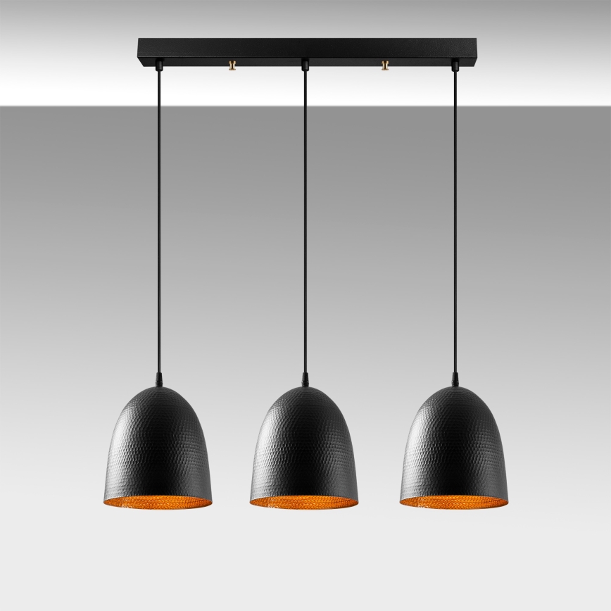 Полилей на кабел TATTOO 3xE27/40W/230V черен