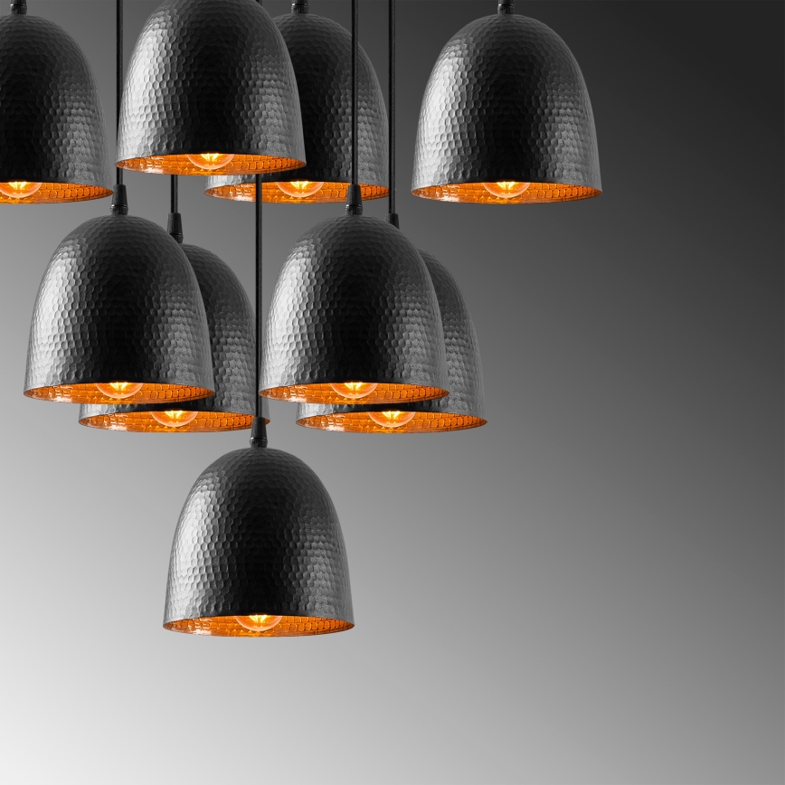 Полилей на кабел TATTOO 9xE27/40W/230V черен