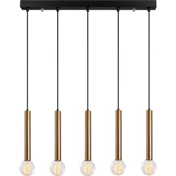 Полилей на кабел TEMPO 5xE27/40W/230V златен