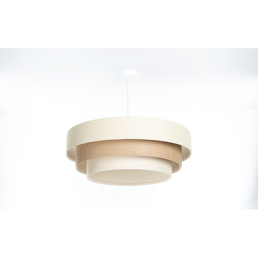 Полилей на кабел TRINITI 1xE27/60W/230V Ø 40 см кремав/бежов