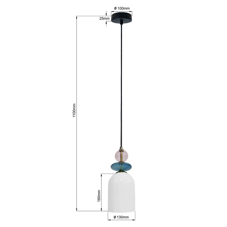 Полилей на кабел TROPEA 1xE27/15W/230V черен/димно лилав/син/бял