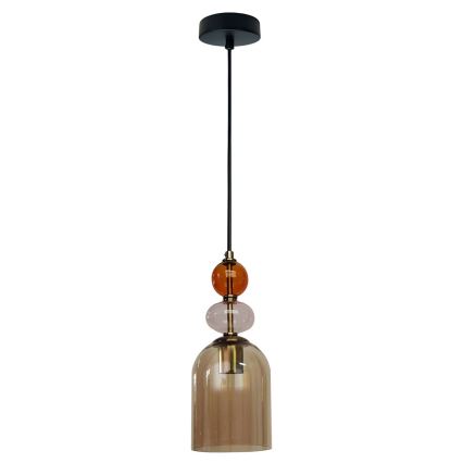Полилей на кабел TROPEA 1xE27/15W/230V черен/опушено червено/бежов