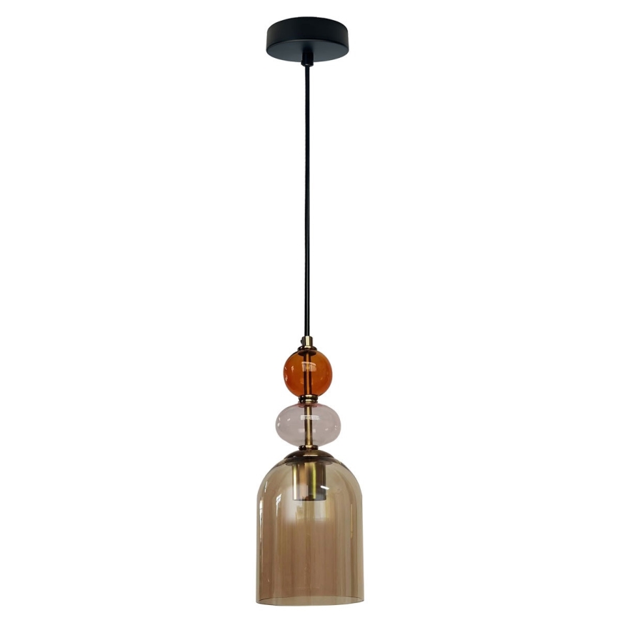 Полилей на кабел TROPEA 1xE27/15W/230V черен/опушено червено/бежов