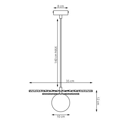 Полилей на кабел UMBRA 1xG9/8W/230V черен/червен