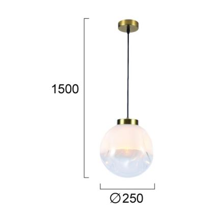 Полилей на кабел VANA 1xE27/40W/230V бял/златен