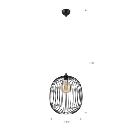 Полилей на кабел VELARE 1xE27/15W/230V златист/прозрачен