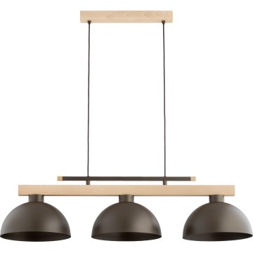 Полилей на кабел VERTA 3xE27/15W/230V кафяв/бежов