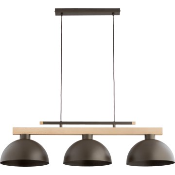 Полилей на кабел VERTA 3xE27/15W/230V кафяв/бежов