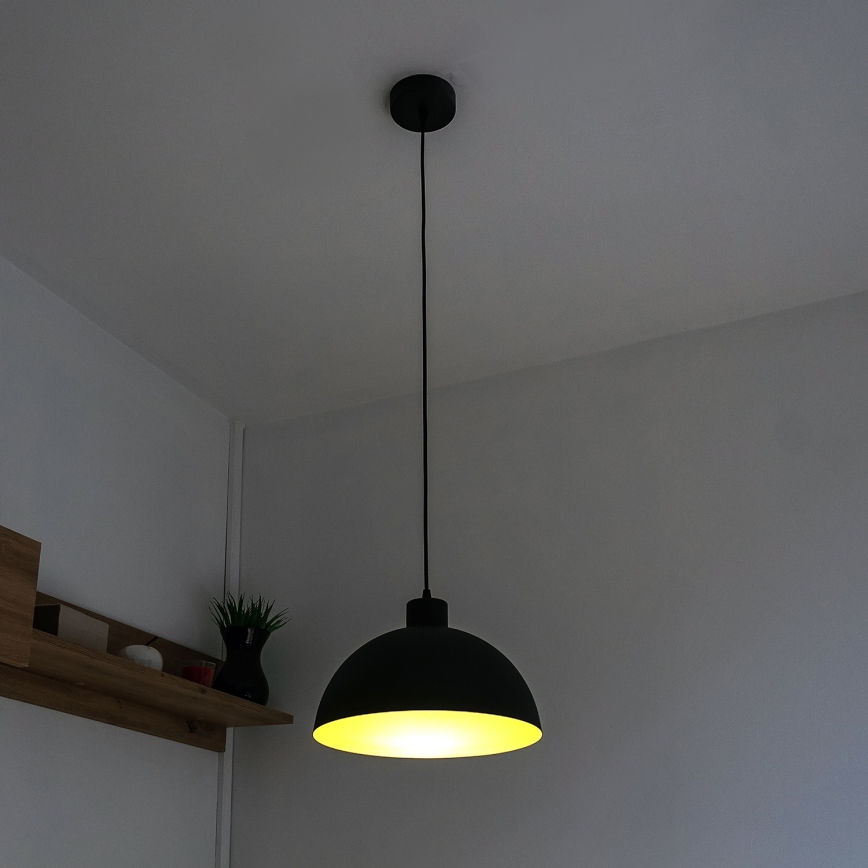 Полилей на кабел VESPER 1xE27/15W/230 Ø 18 см черно/златисто