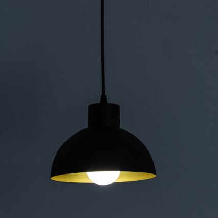 Полилей на кабел VESPER 1xE27/15W/230 Ø 18 см черно/златисто