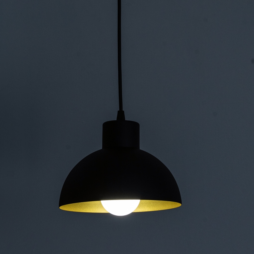 Полилей на кабел VESPER 1xE27/15W/230 Ø 18 см черно/златисто