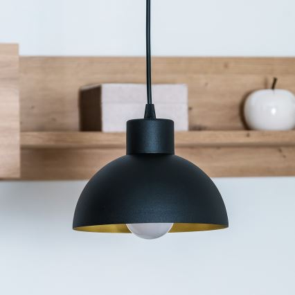 Полилей на кабел VESPER 1xE27/15W/230 Ø 18 см черно/златисто