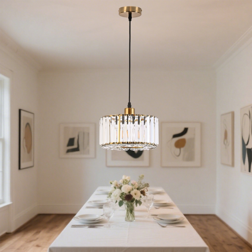 Полилей на кабел VETRO 1xE27/60W/230V, златен