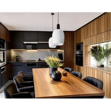 Полилей на кабел WOLKEN 1xE27/40W/230V бял/черен