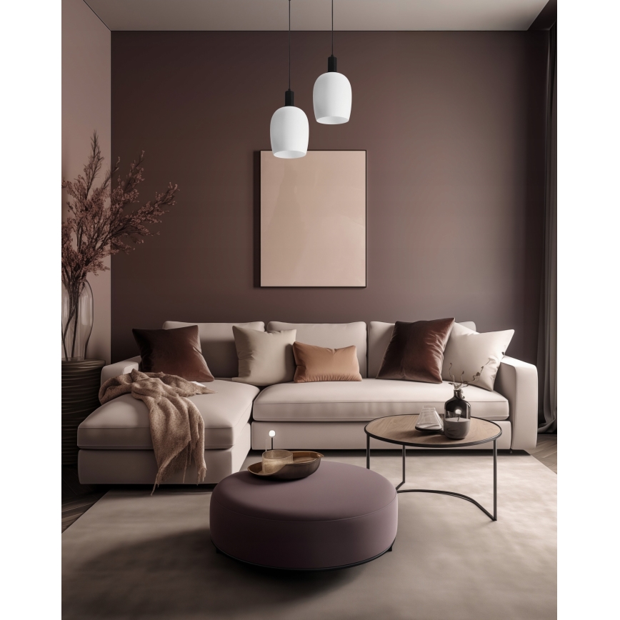 Полилей на кабел WOLKEN 1xE27/40W/230V бял/черен