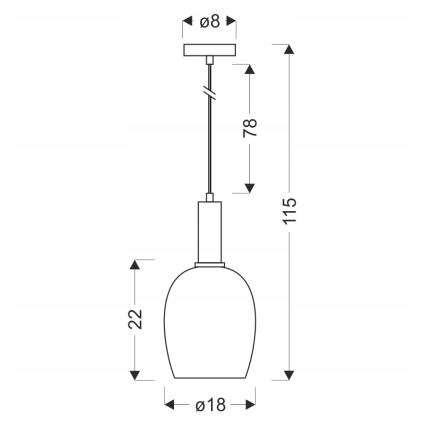 Полилей на кабел WOLKEN 1xE27/40W/230V бял/черен