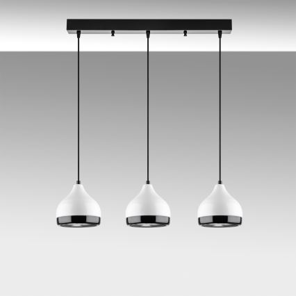 Полилей на кабел YILDO 3xE27/40W/230V бял/черен