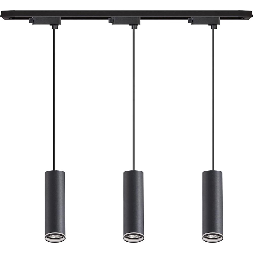 Полилей на кабел за релсова система PIPE 3xGU10/10W/230V черен