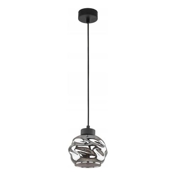 Полилей на кабел ZULIA 1xE27/15W/230V черно/димчато черно