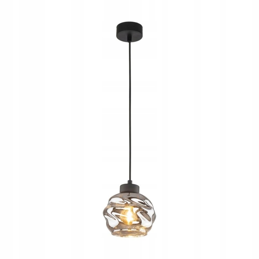 Полилей на кабел ZULIA 1xE27/15W/230V черно/димчато черно