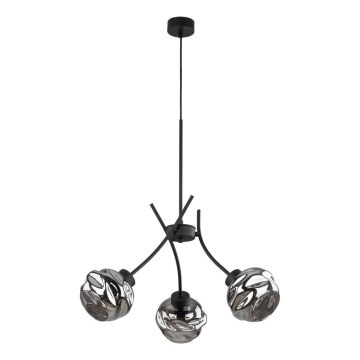 Polилей на кабел ZULIA 3xE27/15W/230V черен/опушен